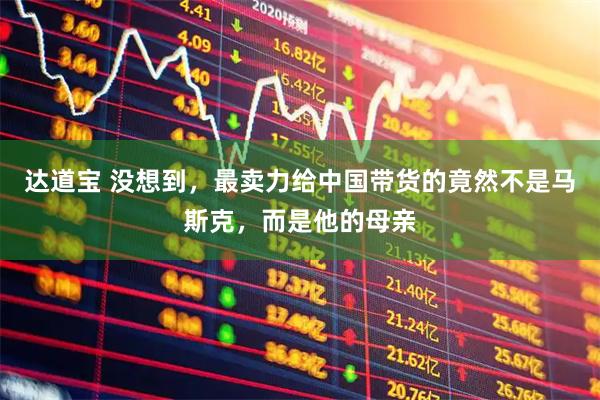 达道宝 没想到，最卖力给中国带货的竟然不是马斯克，而是他的母亲
